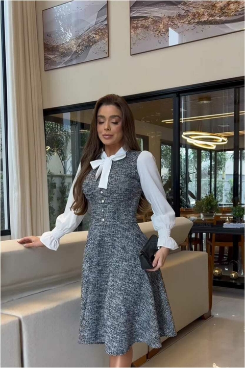 Vestido Midi no Tweed - comprar online