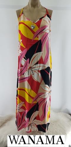 vestido de fibrana largo