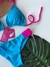Biquini Cris super luxo (azul/pink)