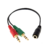 Cabo Adaptador P3 Fêmea para P2 Macho (Fone) e P2 Macho (Microfone)