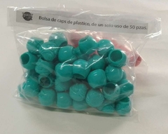BOLSA DE CAPS DE 50 PZAS DARUMA COLOR ROSA O TURQUESA 1.5 X 1.2
