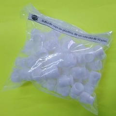 BOLSA DE CAPS DE 45 PZAS CALAVERA COLOR BLANCA 1.5 X 1.2