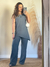 Conjunto regata assimétrica e calça pantalona Carol - loja online