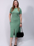 Vestido Midi com bolsos e fenda frontal Gabi na internet