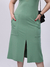 Vestido Midi com bolsos e fenda frontal Gabi - Laleju Store