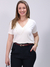 Blusa gola V com recortes laterais Sasha - loja online