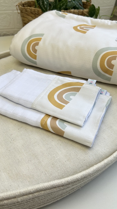 Kit Bem-vindo ao Mundo - 3 Peças | Arco-íris Boho - comprar online
