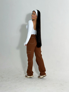 Calça Wide Leg Marrom - comprar online