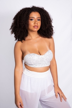 Cropped Corset Paetê - comprar online