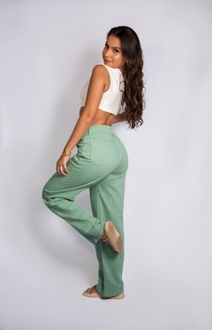 Calça Wide Leg Verde - comprar online