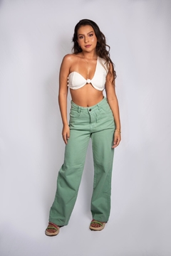 Calça Wide Leg Verde