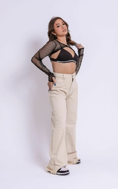 Calça Wide Leg Bege