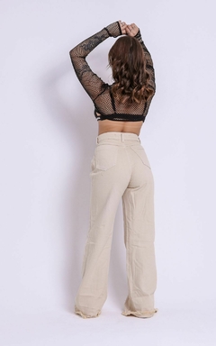 Calça Wide Leg Bege - comprar online