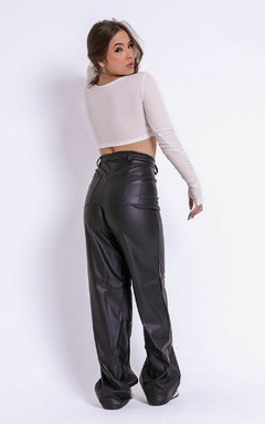 Calça Wide Leg Couro - comprar online