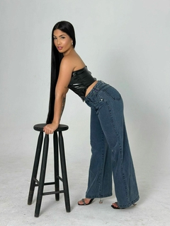 Wide Leg Preta Estonada