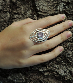 Diana. Anel de prata com Quartzo rosa - loja online