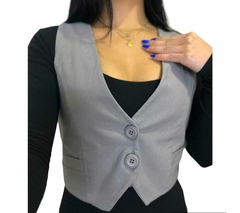 Chaleco corto gris forrado! - comprar online