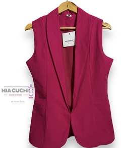 chaleco sastrero fucsia