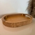 Bandeja oval em MDF com detalhes em Bambu e sisal - 32,5x23x4,5cm