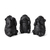 Trio de Ouriço Porco Espinho Sabedoria em Cimento Preto Mart - 12x7x7cm - loja online