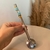 Bomba de chimarrão em Inox com Apliques - Flor Azul