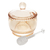 Meleira de Cristal com Colher Pearl Âmbar 10cm x 10cm x 11,5cm