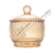 Meleira de Cristal com Colher Pearl Âmbar 10cm x 10cm x 11,5cm - comprar online