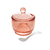 Açucareiro de Cristal com Colher Pearl Rosa 10cm x 8cm x 7cm