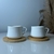 Dupla de xícaras 80ml com pires em porcelana - 4 peças