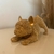 Escultura Cachorro Bulldog Dourado com strass em Resina- 18x8x9cm
