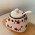 Açucareiro com Colher Vintage Flores 10cm x 8cm