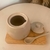 Açucareiro bege em porcelana com colher - comprar online