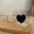 Xícara Caneca em Borossilicato 125ml Coração Preto - comprar online