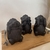 Trio de Ouriço Porco Espinho Sabedoria em Cimento Preto Mart - 12x7x7cm