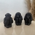 Trio de macacos da Sabedoria em cimento Preto Mart