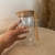 Pote de vidro hermético com tampa e colher de bambu 650ml - 8,5x15cm - comprar online