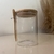 Pote de vidro hermético com tampa e colher de bambu 550ml - 10,5x8,5x12cm