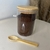 Pote de vidro com tampa hermetica de bambu e colher - comprar online