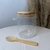 Pote de vidro com tampa hermetica de bambu e colher - comprar online