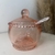 Açucareiro de Cristal com Colher Pearl Rosa 10cm x 8cm x 7cm