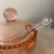 Meleira de Cristal com Colher Pearl Rosa 10cm x 8cm x 7cm - comprar online