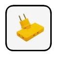 adaptador de tomada giratorio com tres plugues na internet