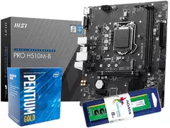 KIT 10ma GEN BOARD MSI H510M-B + PENTIUM G6405 3.5 GHz + 4GB MEMORIA RAM DDR4