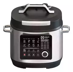 Olla De Presión Eléctrica Multifuncional 6l 1000w Mirati Color Plateado Con Negro Frecuencia 50hz /60hz 11a