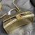 Bolsa Balenciag* Hourglass crocodilo dourada 18cm - Meu Closet de Luxo