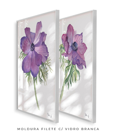 Conjunto de Dois Quadros Flor de Papoula N1 & N2 - Betania Sensini | Arte e Aquarela