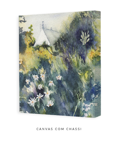 Quadro Decorativo Aquarela Casa na Floresta - comprar online