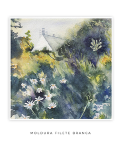 Quadro Decorativo Aquarela Casa na Floresta