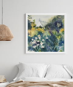 Quadro Decorativo Aquarela Casa na Floresta