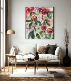 Imagem do Quadro Decorativo Aquarela Flores Vermelhas e Laranjas N01